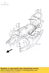 Aquí puede pedir cubierta, cola del asiento de Suzuki , con el número de pieza 4551116G01YC2: