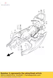 Aqui você pode pedir o capa, cauda do assento em Suzuki , com o número da peça 4551116G01YC2: