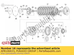 Aquí puede pedir discos de embrague de acero 10 pc. De Piaggio Group , con el número de pieza AP8106633: