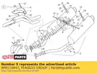 AP8119847, Piaggio Group, protección del silenciador aprilia  pegaso pegaso strada trail 650 660 2005 2006 2007 2008 2009, Nuevo