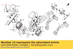 Here you can order the arm, fr. Pocket from Honda, with part number 64416MCA000: