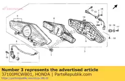 Ici, vous pouvez commander le pas de description disponible pour le moment auprès de Honda , avec le numéro de pièce 37100MCWB01: