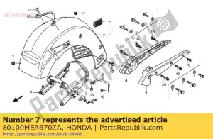 Honda 80100MEA670ZA fender comp, * nh1 * - Lado inferior