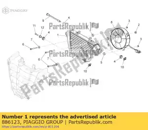 Piaggio Group 886123 refroidisseur d'huile - La partie au fond