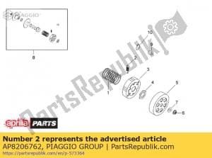 aprilia AP8206762 brake shoes return spring - Bottom side