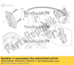 rechts remklauw voor van Piaggio Group, met onderdeel nummer 2B002008, bestel je hier online: