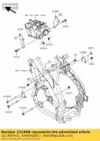 321900431, Kawasaki, support-moteur, fr kx250w9f kawasaki kx 250 2009 2010, Nouveau