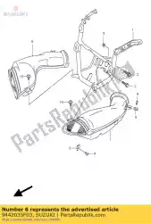 Qui puoi ordinare tubo, presa d'aria da Suzuki , con numero parte 9442035F03: