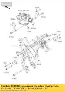 Kawasaki 921540381 boulon, à bride, 10x32 - La partie au fond