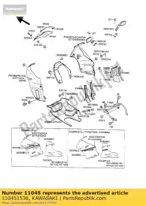 Kawasaki 110451538 soporte, carenado - Lado inferior