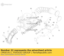 Aprilia CM001911, Slangklem, OEM: Aprilia CM001911