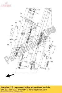 Yamaha 5XC23103H000 conjunto do garfo dianteiro (r.h) - Lado inferior