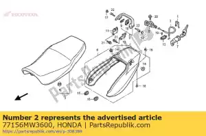 Honda 77156MW3600 cabo, trava do assento - Lado inferior