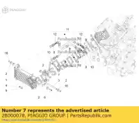 2B000078, Piaggio Group, Waterkoeler ondersteuning aprilia  caponord zd4vk000, zd4vka, zd4vk001, zd4vka01 zd4vkb000, zd4vkb001, zd4vkb003, zd4vkb00x, zd4vkb009 zd4vku00 1200 2013 2014 2015 2016 2017, Nieuw