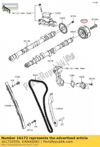 kawasaki 161720559 atuador, vvt zg1400cbf - Lado inferior