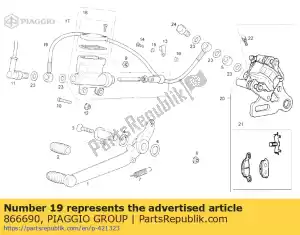 Piaggio Group 866690 manguera de freno trasero - Lado inferior