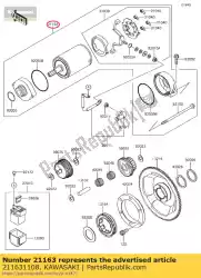 Aqui você pode pedir o motor de arranque em Kawasaki , com o número da peça 211631108: