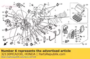 Honda 32130MCAD30 sub arnés, l. alforja - Lado inferior