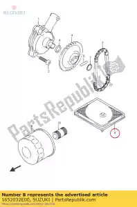 Suzuki 1652032E00 strainer,eng oi - Bottom side