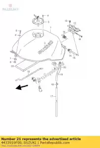 Suzuki 4433919F00 abrazadera, manguera de drenaje - Lado inferior