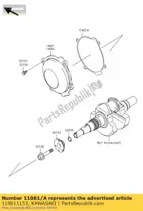 Kawasaki 110611153 gasket,recoil starter - Bottom side