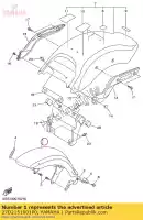 27D2151001P0, Yamaha, Przedni b?otnik komp. yamaha  xvs 1300 2014 2015 2017 2018, Nowy