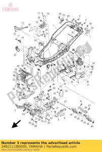 yamaha 34B2111B0000 frame sub comp. - Lado inferior