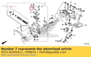 Honda 45513GW0911 tampa, cilindro mestre - Lado inferior