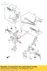 Qui puoi ordinare staffa, piede anteriore da Suzuki , con numero parte 4351147H10: