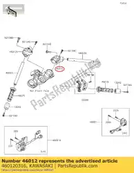 Ici, vous pouvez commander le support-poignée, rh zx1400cbf auprès de Kawasaki , avec le numéro de pièce 460120316: