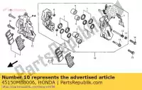 45150MBB006, Honda, caliper sub assy, honda vtr  sp2 cbx4 dc sp1 fire storm f cb super four cb1300x4 vtr1000f 1000 1300 , Nuovo