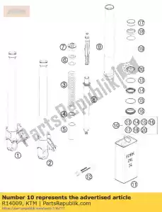 KTM R14009 pakking voor reparatieset 4860 mxma 05 - Onderkant