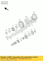 130971345, Kawasaki, gear,secondary shaft, zr750-c5 kawasaki gpz gt zephyr zr 750 1985 1987 1991 1992 1993 1994 1995 1996 1997 1999 2001 2003, New