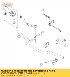 ktm 45102001000 handlebar 50 ac+lc 2005 - Bottom side