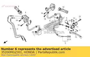 Honda 35200MGZJ01 switch assy., winker - Lado inferior