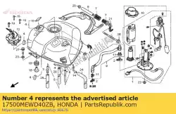 tank set, brandstof * nha65p * van Honda, met onderdeel nummer 17500MEWD40ZB, bestel je hier online: