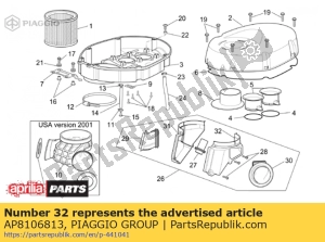 aprilia AP8106813 linker ansaugkrummer - Unterseite