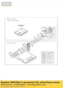 Kawasaki 999761947 manual del propietario, en / fr / de, - Lado inferior