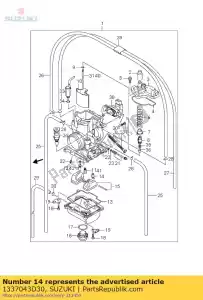 suzuki 1337043D30 ventiel set, vlotter - Onderkant