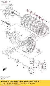 suzuki 2144129F30 plaat, koppeling dr - Onderkant