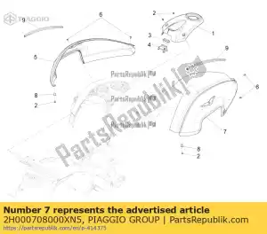 Piaggio Group 2H000708000XN5 lewy wspornik zbiornika czarny komp. - Dół