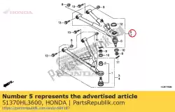 Aqui você pode pedir o arm assy., r. Fr. Superior em Honda , com o número da peça 51370HL3600: