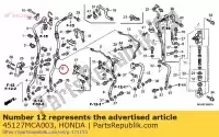 45127MCA003, Honda, tubo principale b, fr. freno honda  gl 1800 2001 2002 2003 2004 2005 2006 2007 2008 2010 2013 2017, Nuovo