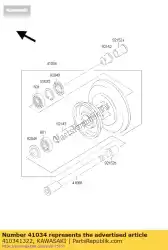 Here you can order the drum-assy,front brake from Kawasaki, with part number 410341322: