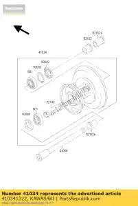 Kawasaki 410341322 drum-assy,front brake - Bottom side