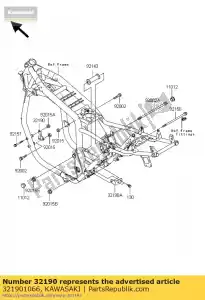 kawasaki 321901066 soporte motor zr1100-c1 - Lado inferior