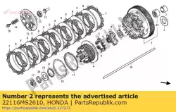 Here you can order the guide, clutch outer from Honda, with part number 22116MS2610: