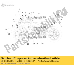 Aprilia 2H000532, Sticker brandstoftank rechts, OEM: Aprilia 2H000532