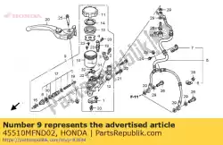 Aqui você pode pedir o subconjunto do cilindro, fr. B em Honda , com o número da peça 45510MFND02:
