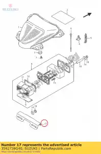 Suzuki 3592739G40 support, licence - La partie au fond